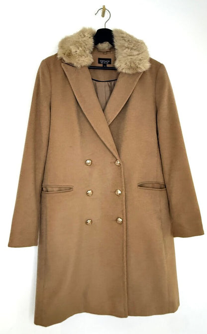 Topshop Faux Fur Collar Coat