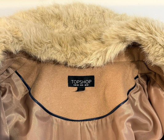 Topshop Faux Fur Collar Coat