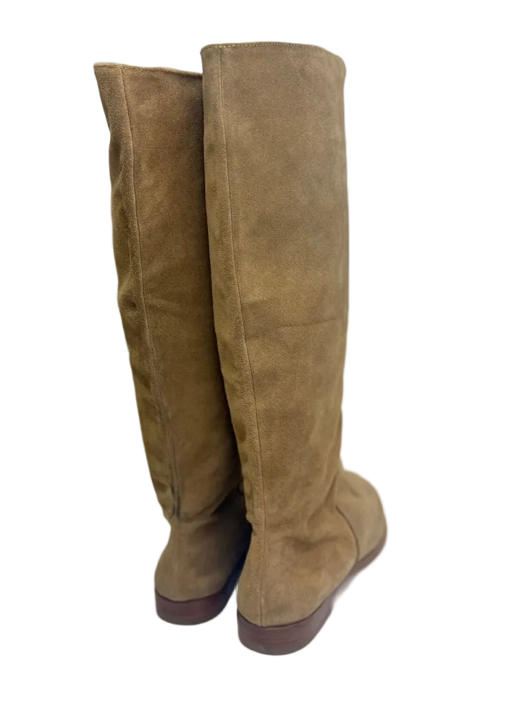 Brown Suede Knee-High Boots
