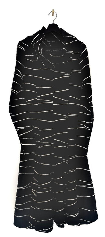 Rostfrei Striped Black Scarf