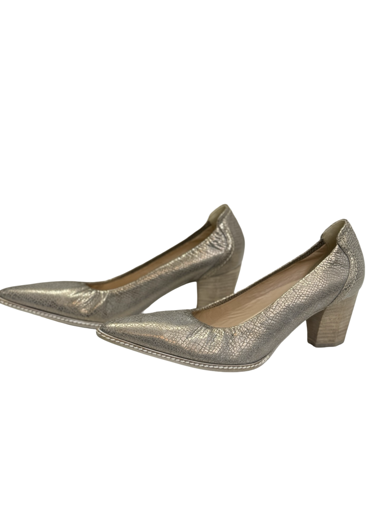 Women's Metallic Heeled Pumps