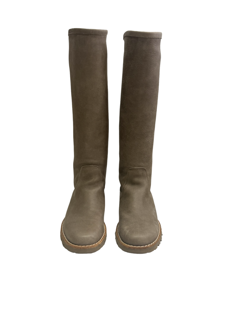 Brown Suede Knee-High Boots