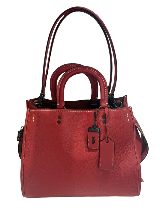 Coach Red Leather Handbag Large