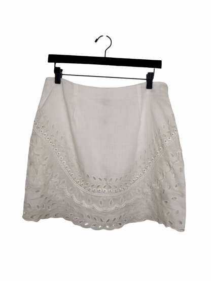 Embroidered White Cotton Blouse and Skirt Set