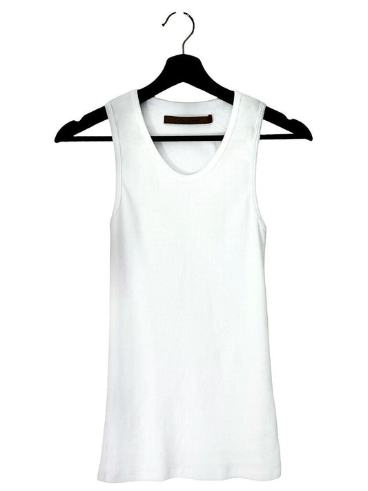 Enza Costa White Ribbed Tank Top
