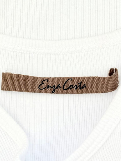 Enza Costa White Ribbed Tank Top