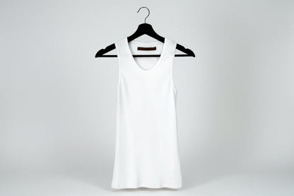 Enza Costa White Ribbed Tank Top