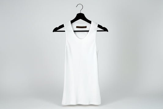 Enza Costa White Ribbed Tank Top