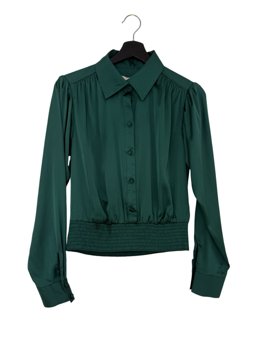 Women's Green Puff Sleeve Shirt