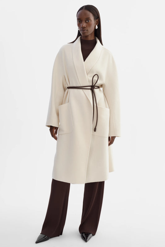 THARA SHAWL COLLAR WOOL COAT