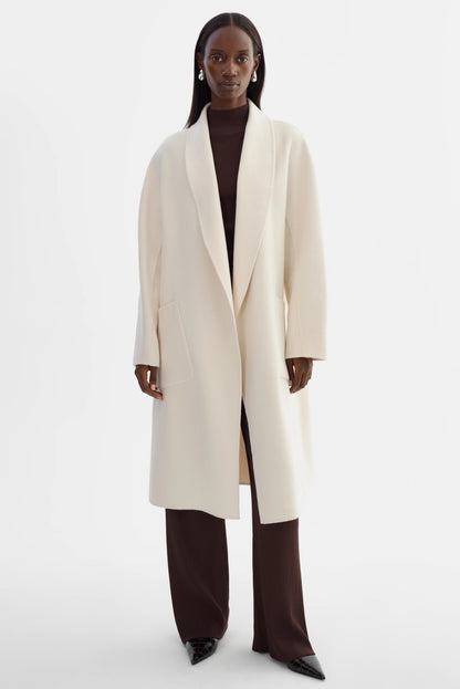 THARA SHAWL COLLAR WOOL COAT