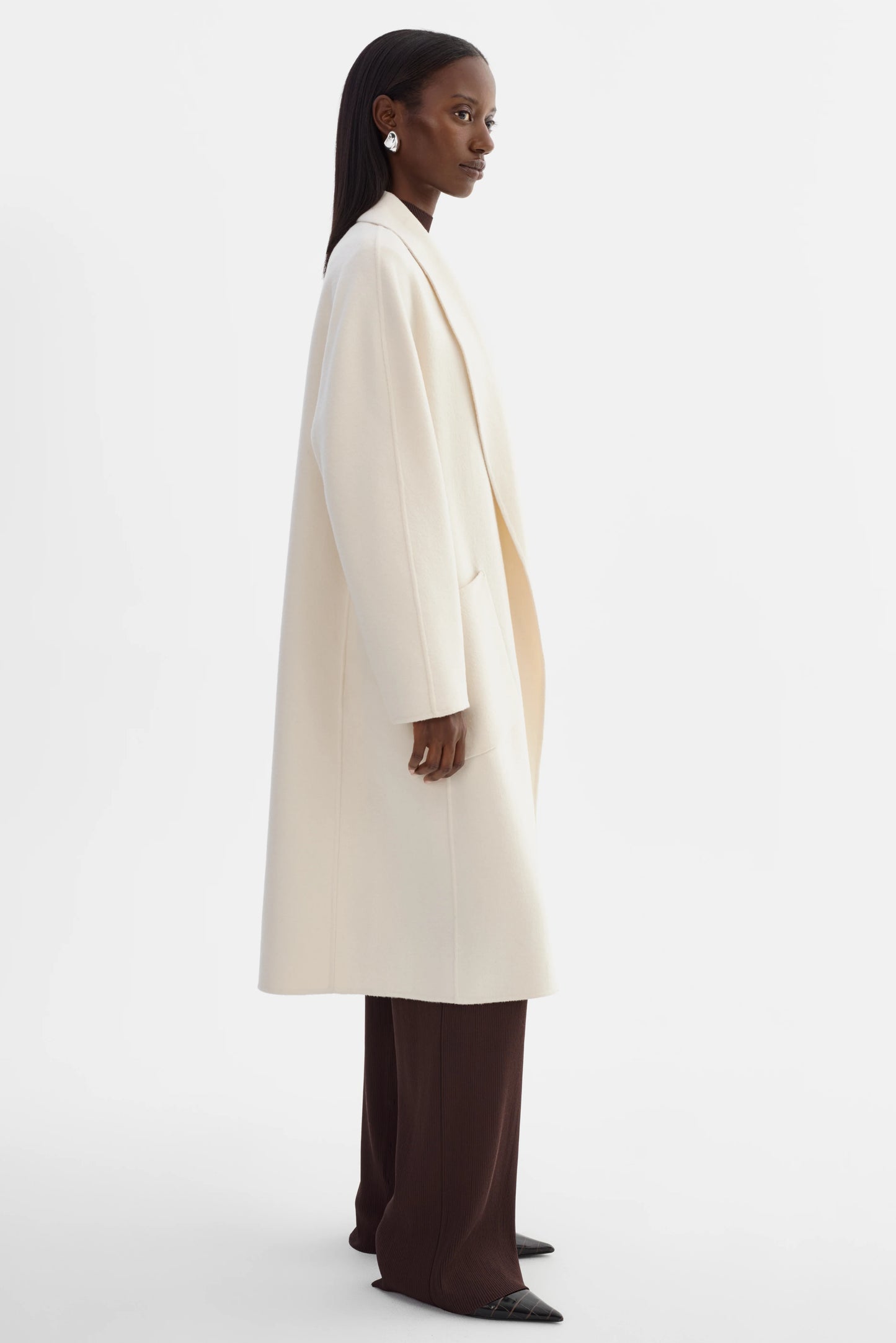 THARA SHAWL COLLAR WOOL COAT