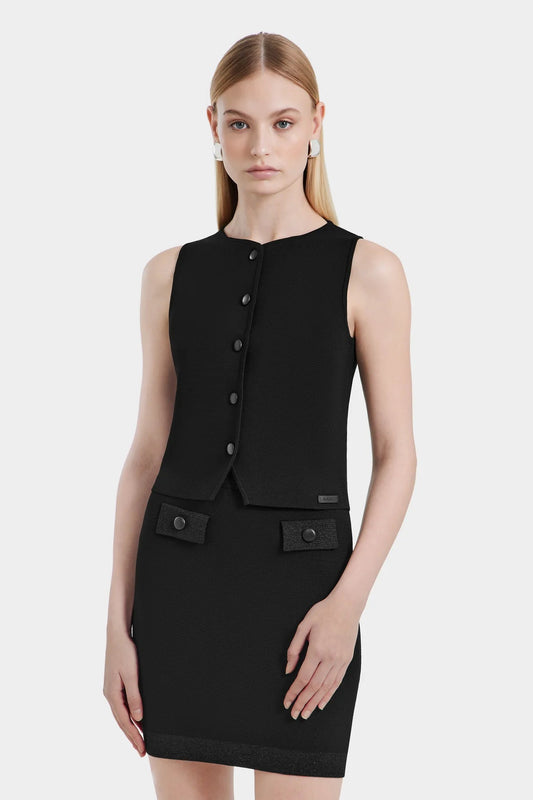 Maryam Buttoned Knit Vest